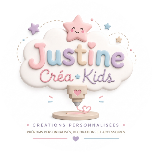 Logo Justine Créa Kids – créations personnalisées